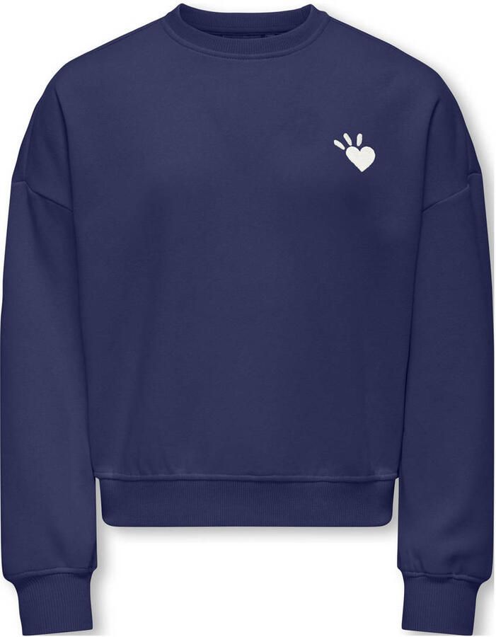 ONLY KIDS GIRL sweater met backprint blauw