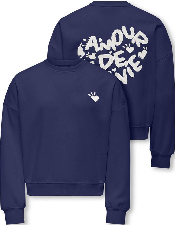 ONLY KIDS GIRL sweater met backprint blauw - Foto 2