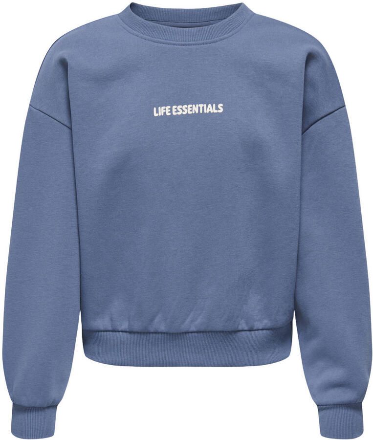 ONLY KIDS GIRL sweater met backprint blauw