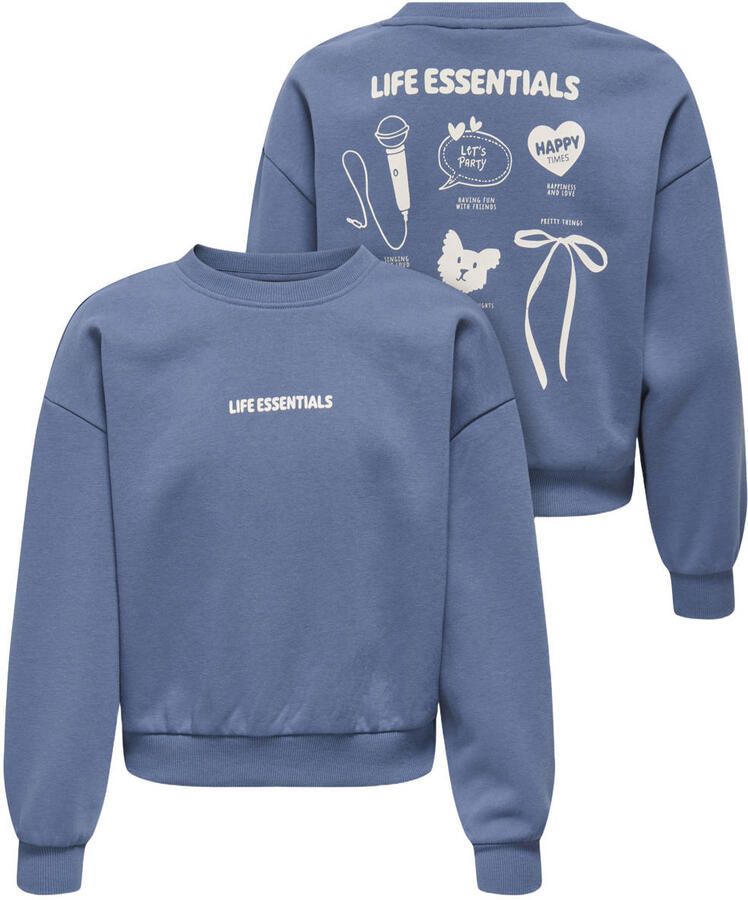 ONLY KIDS GIRL sweater met backprint blauw - Foto 2