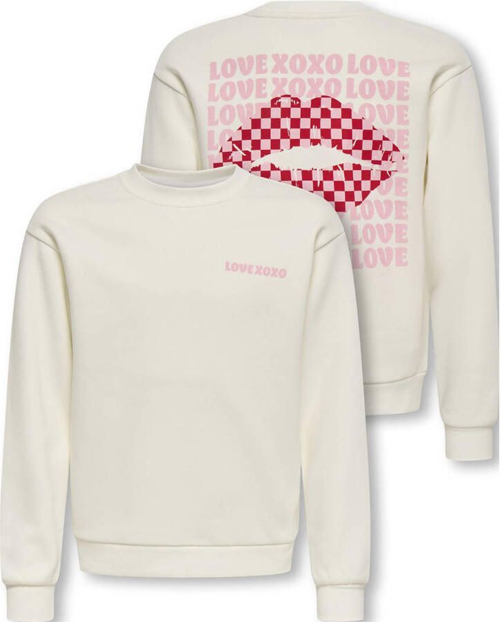 ONLY KIDS GIRL sweater met backprint ecru