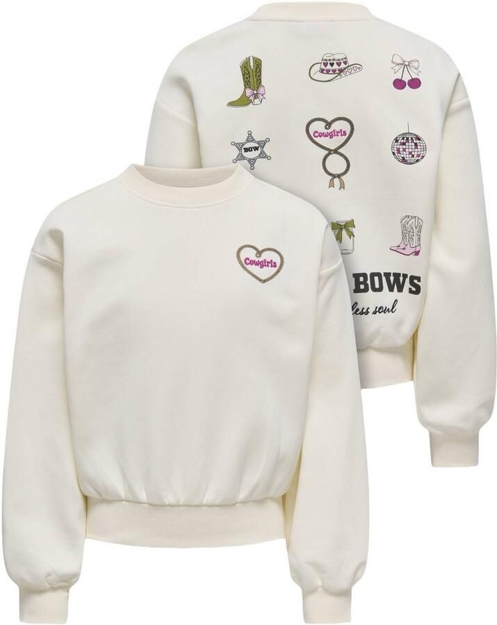 ONLY KIDS GIRL sweater met backprint ecru Backprint - Foto 2