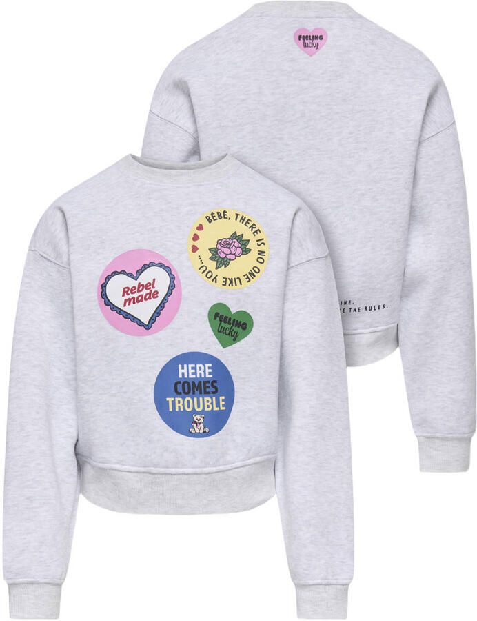 ONLY KIDS GIRL sweater met backprint grijs Meisjes Polyester Ronde hals - Foto 2
