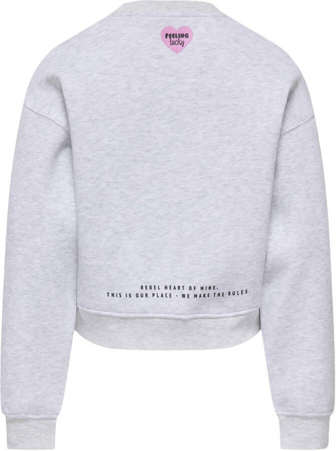 ONLY KIDS GIRL sweater met backprint grijs Meisjes Polyester Ronde hals - Foto 3