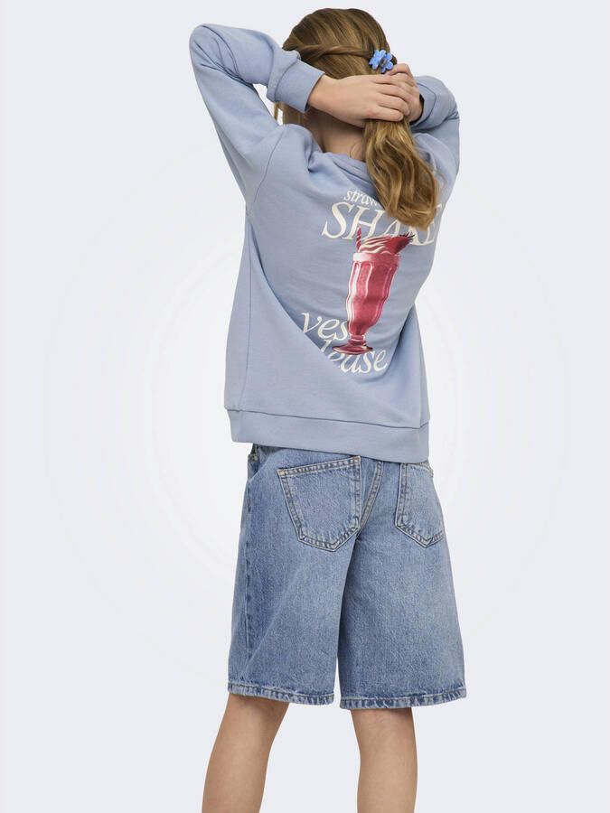 ONLY KIDS GIRL sweater met backprint lichtblauw - Foto 2