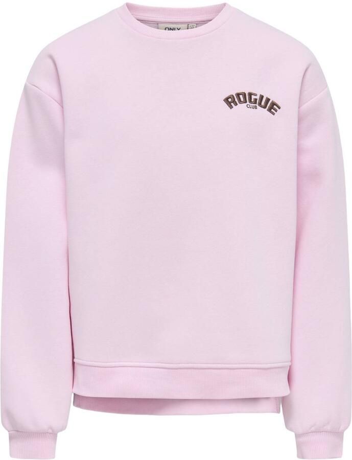 ONLY KIDS GIRL sweater met backprint lichtroze Backprint