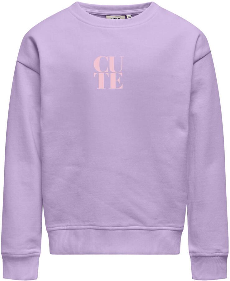 ONLY KIDS GIRL sweater met backprint paars