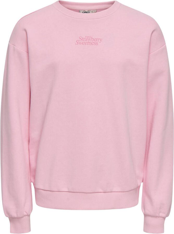 ONLY KIDS GIRL sweater met backprint roze