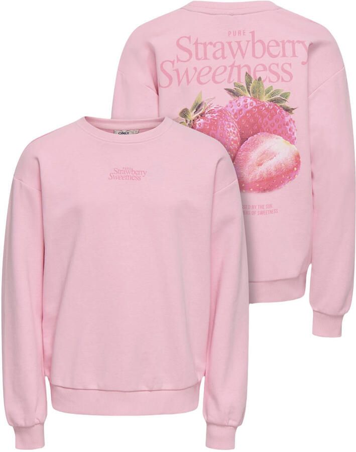ONLY KIDS GIRL sweater met backprint roze - Foto 2