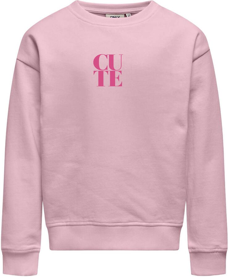 ONLY KIDS GIRL sweater met backprint roze