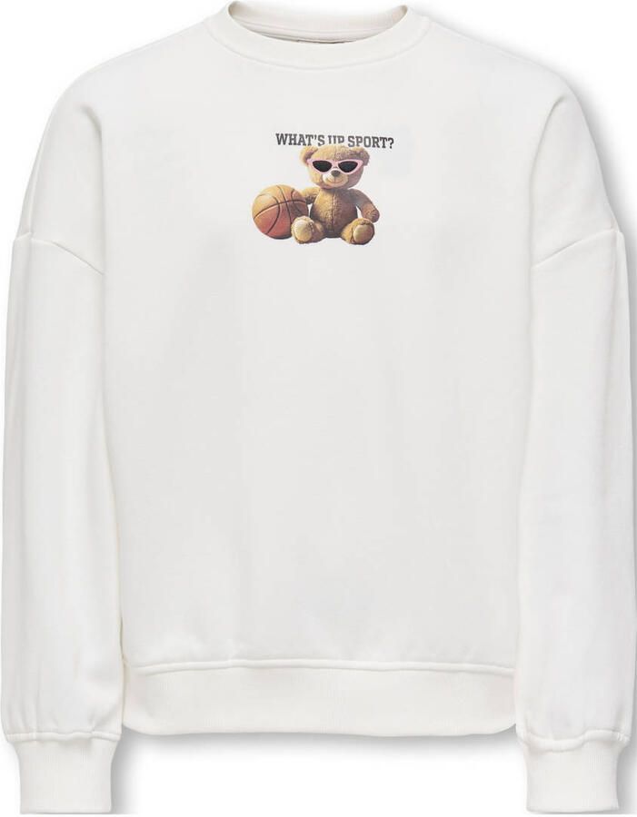 ONLY KIDS GIRL sweater met backprint wit