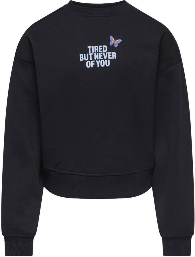 ONLY KIDS GIRL sweater met backprint zwart