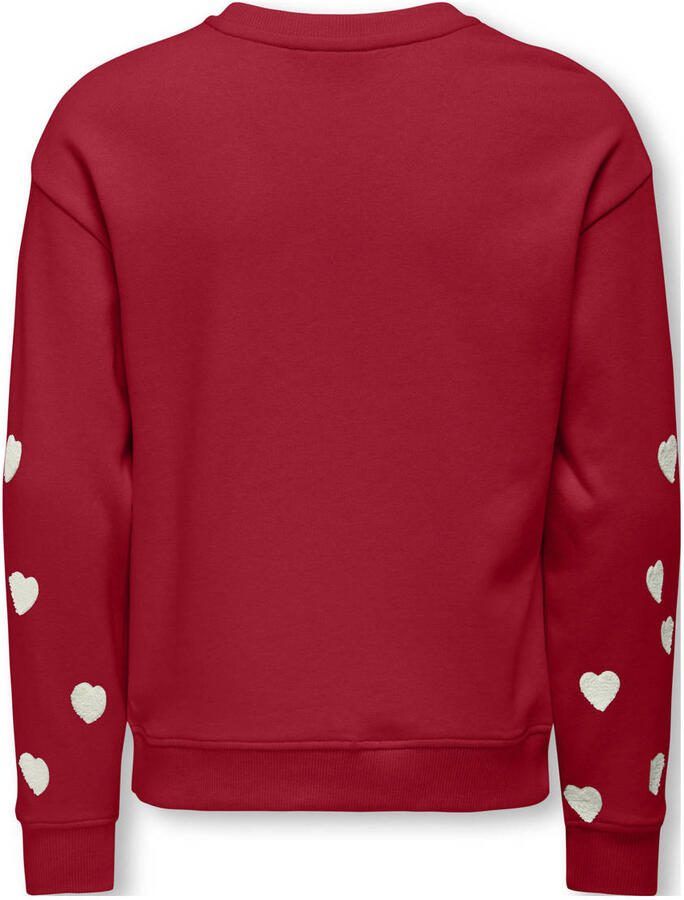 ONLY KIDS GIRL sweater met hartjes rood Hartjes