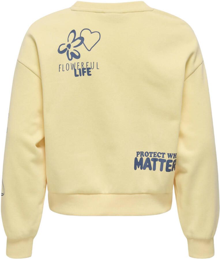 ONLY KIDS GIRL sweater met print geel - Foto 2