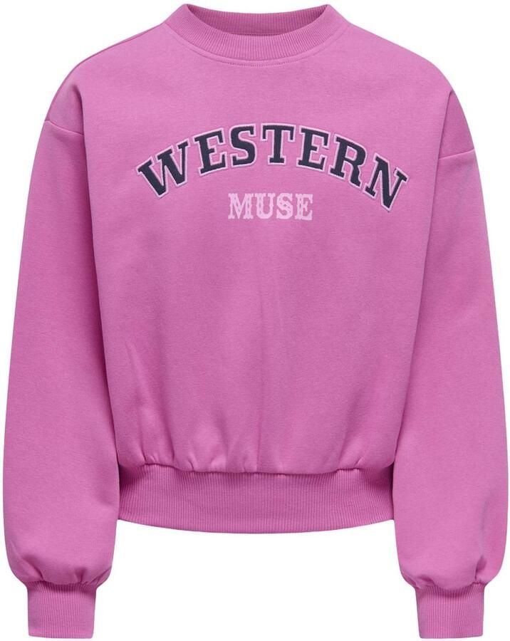 ONLY KIDS GIRL sweater met print roze Printopdruk