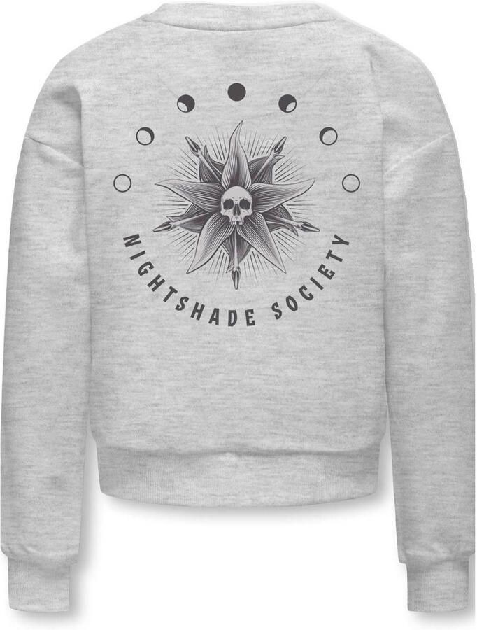 ONLY KIDS GIRL sweater met Wednesday print lichtgrijs melange - Foto 3