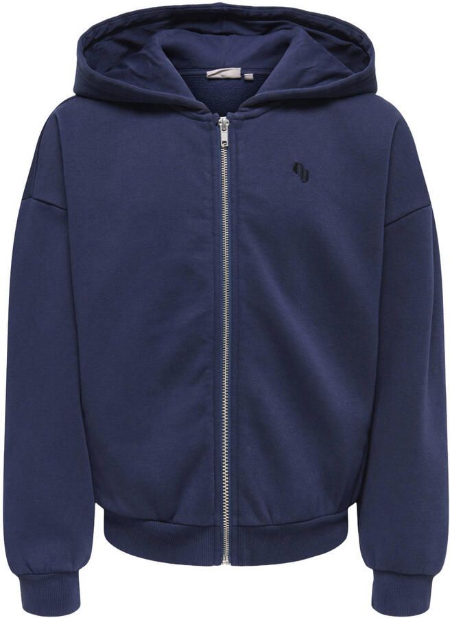 ONLY KIDS GIRL sweatvest donkerblauw Effen