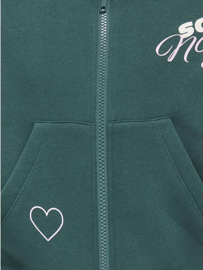 ONLY KIDS GIRL sweatvest met backprint groen Backprint - Foto 3