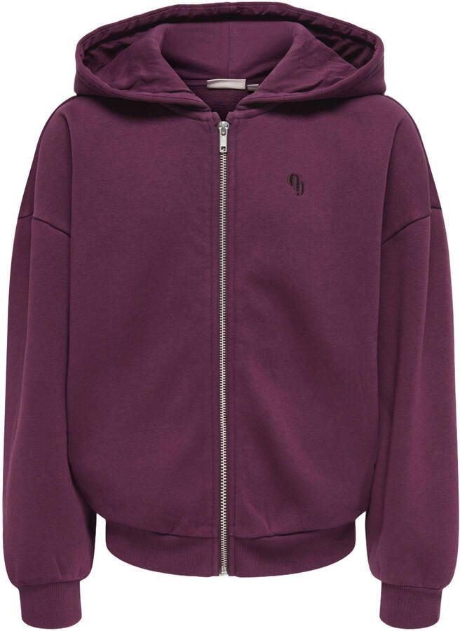 ONLY KIDS GIRL sweatvest paars Effen