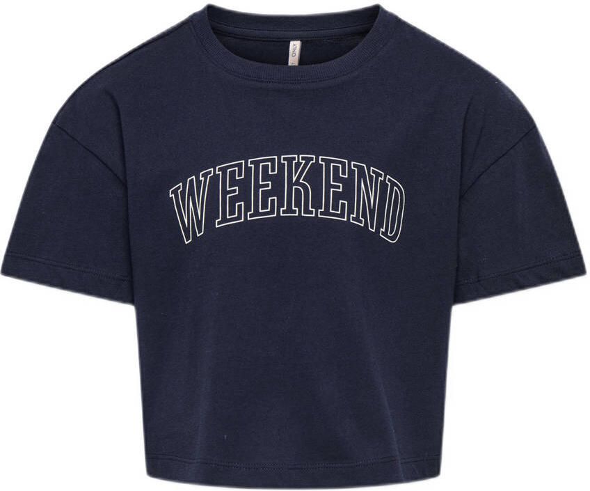 ONLY KIDS GIRL T-shirt donkerblauw - Foto 2