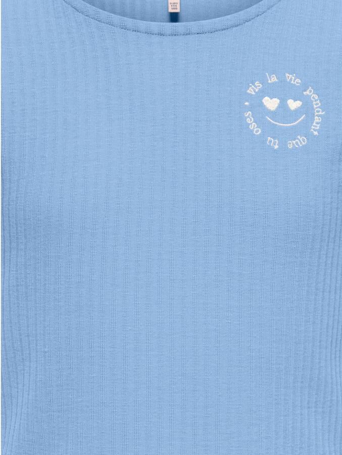 ONLY KIDS GIRL T-shirt lichtblauw met textuur - Foto 2