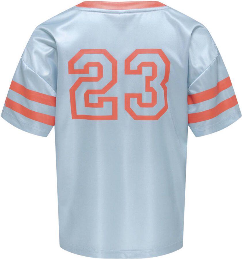 ONLY KIDS GIRL T-shirt lichtblauw oranje - Foto 2