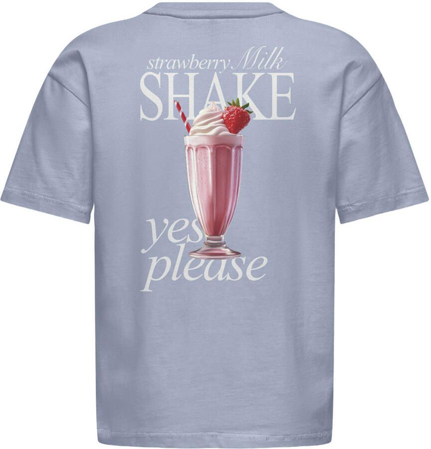 ONLY KIDS GIRL T-shirt met backprint blauw