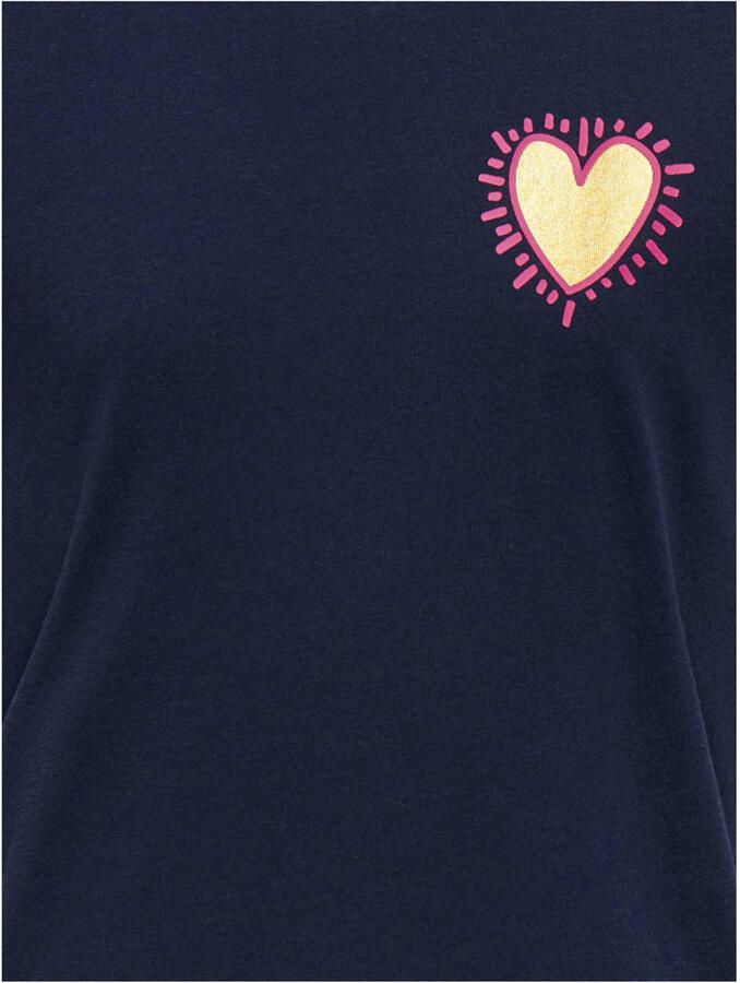 ONLY KIDS GIRL T-shirt met backprint donkerblauw - Foto 3