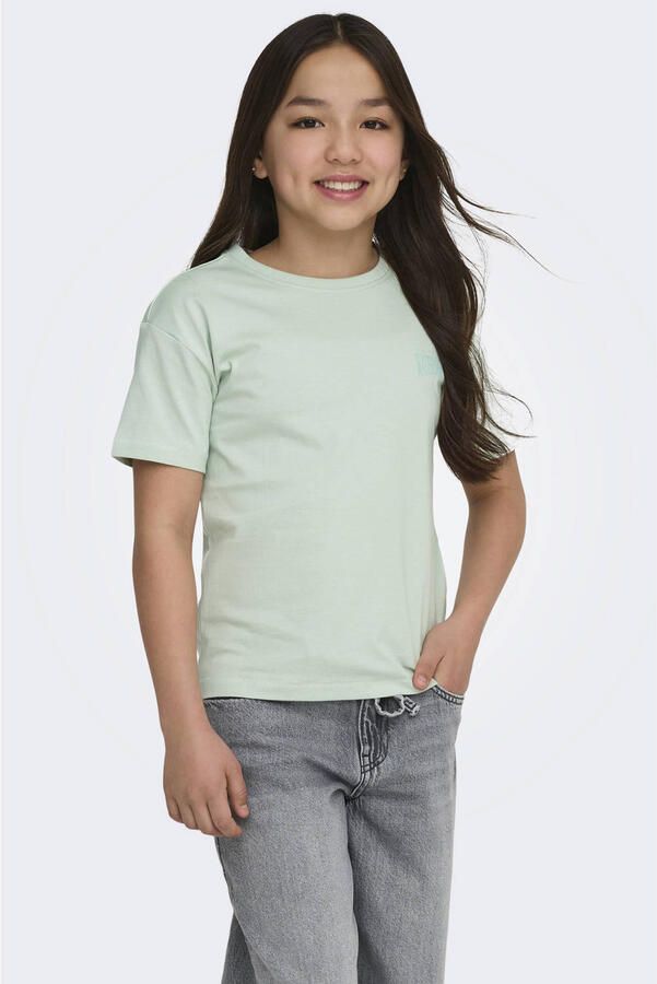 ONLY KIDS GIRL T-shirt met backprint groen