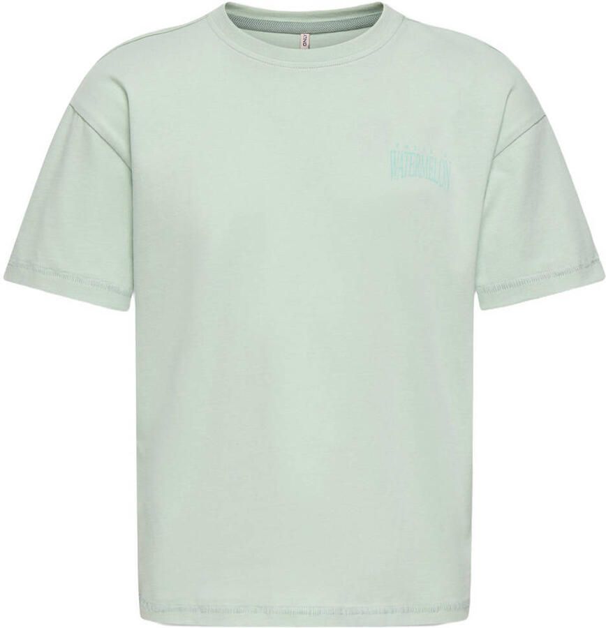 ONLY KIDS GIRL T-shirt met backprint groen - Foto 2
