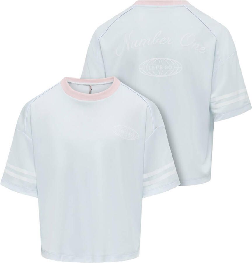 ONLY KIDS GIRL T-shirt met backprint lichtblauw - Foto 2
