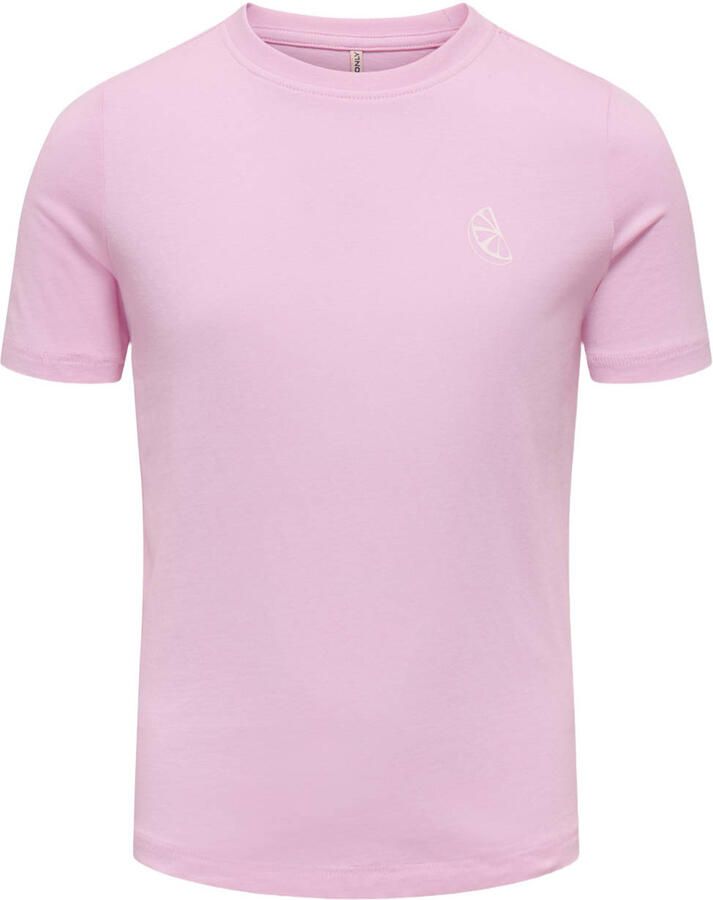 ONLY KIDS GIRL T-shirt met backprint roze