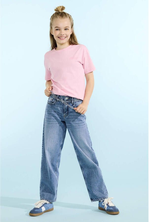 ONLY KIDS GIRL T-shirt met backprint roze