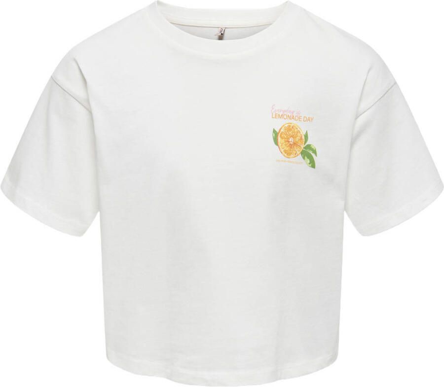 ONLY KIDS GIRL T-shirt met backprint wit
