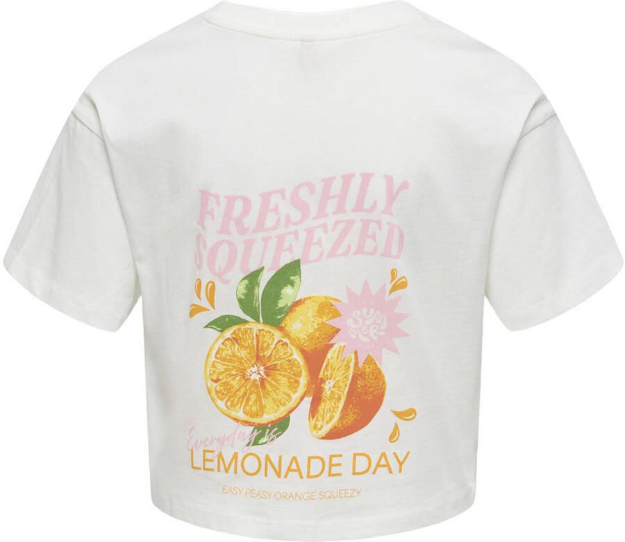 ONLY KIDS GIRL T-shirt met backprint wit - Foto 3