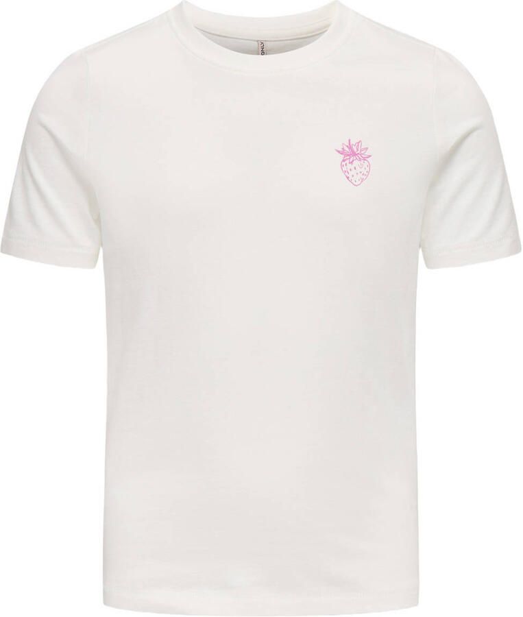 ONLY KIDS GIRL T-shirt met backprint wit