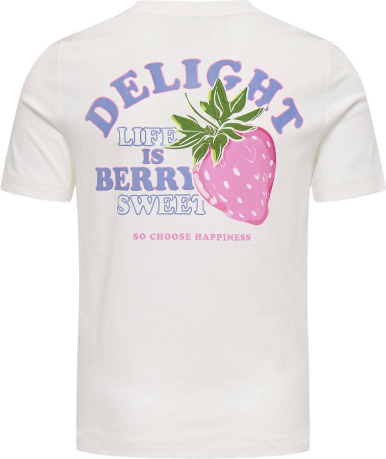 ONLY KIDS GIRL T-shirt met backprint wit - Foto 2