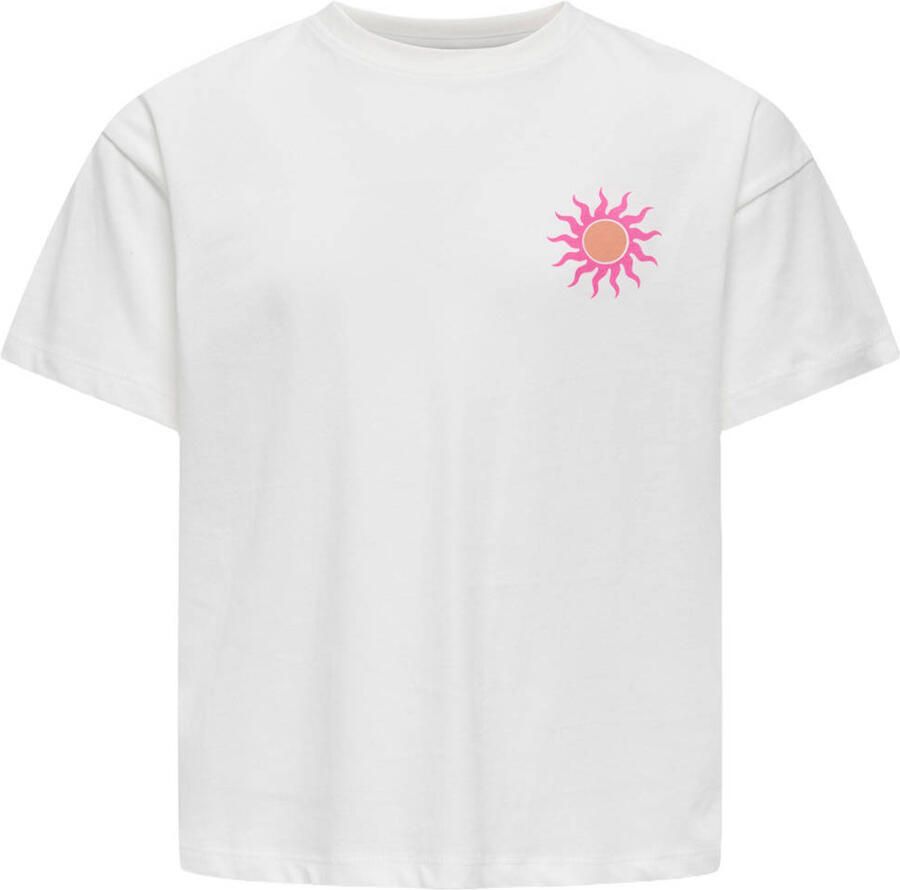 ONLY KIDS GIRL T-shirt met backprint wit