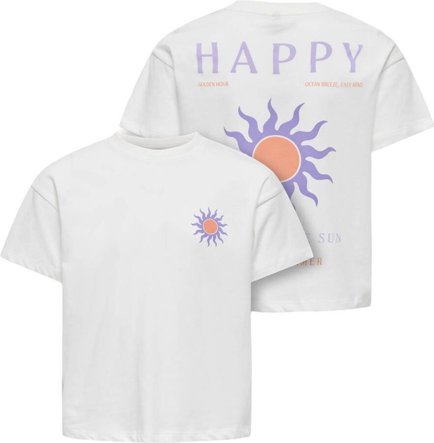 ONLY KIDS GIRL T-shirt met backprint wit - Foto 2