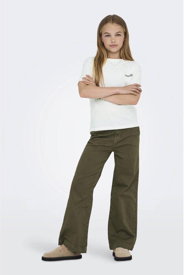 ONLY KIDS GIRL T-shirt met backprint wit - Foto 3