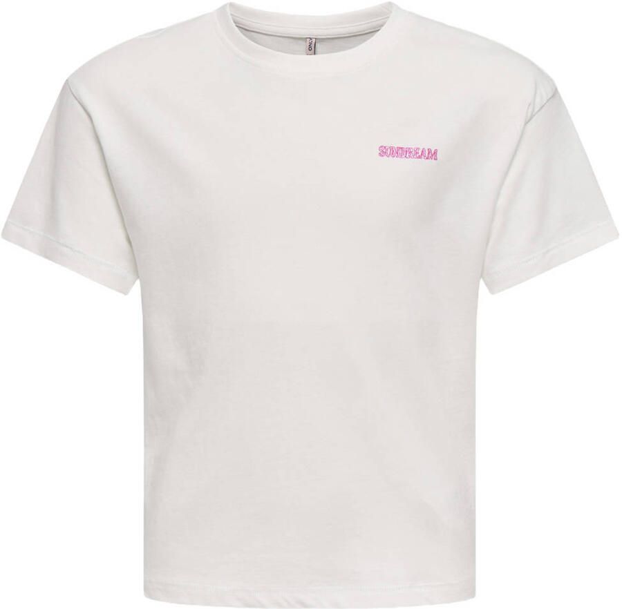 ONLY KIDS GIRL T-shirt met backprint wit