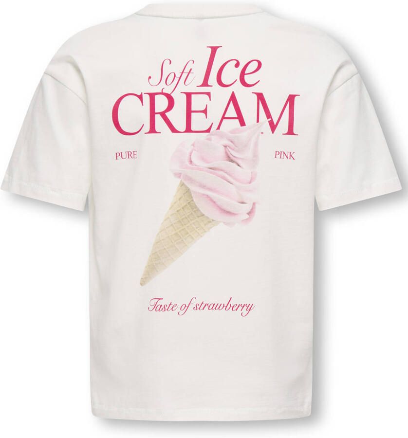 ONLY KIDS GIRL T-shirt met backprint wit - Foto 3
