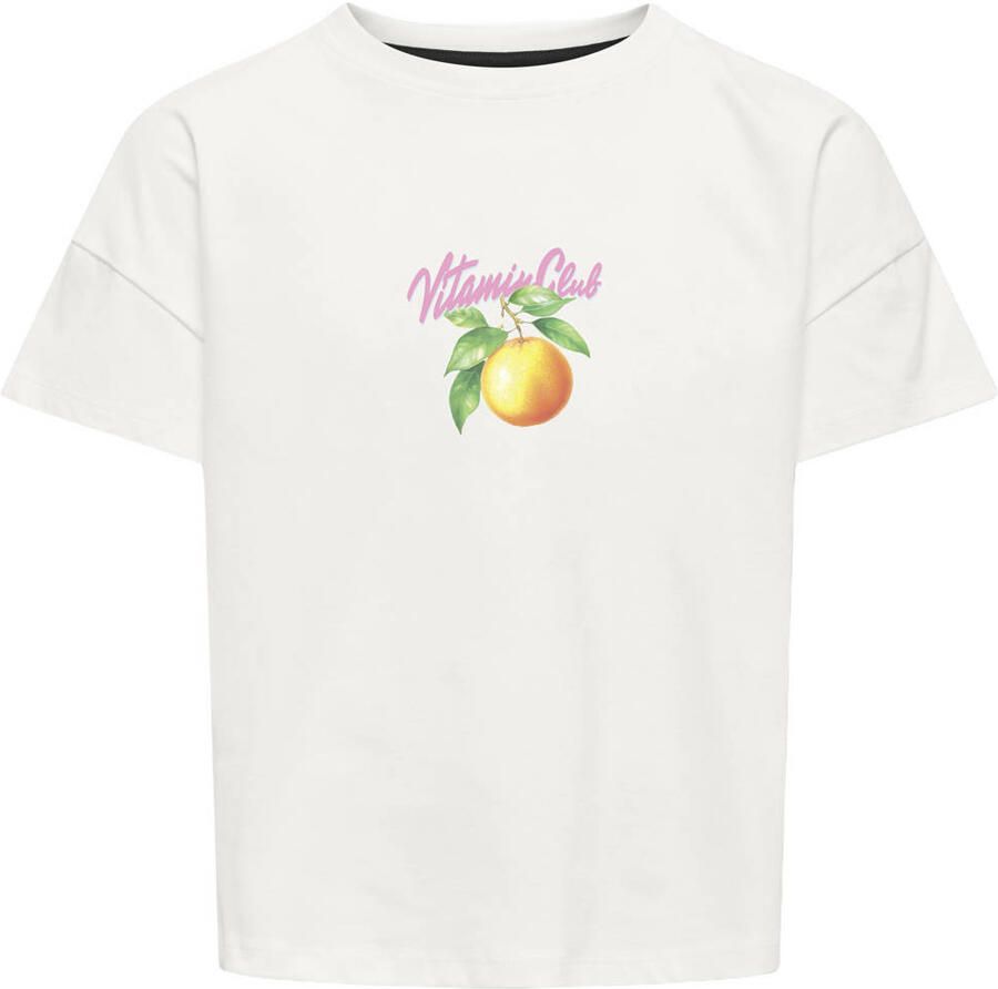 ONLY KIDS GIRL T-shirt met backprint wit
