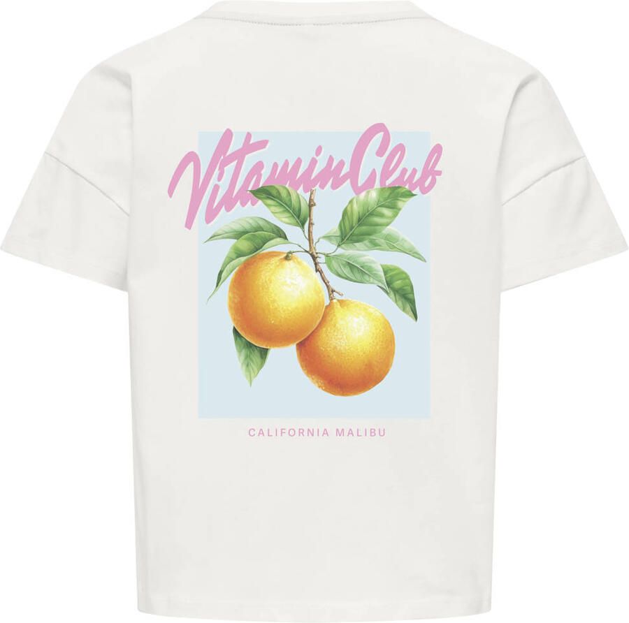 ONLY KIDS GIRL T-shirt met backprint wit - Foto 2