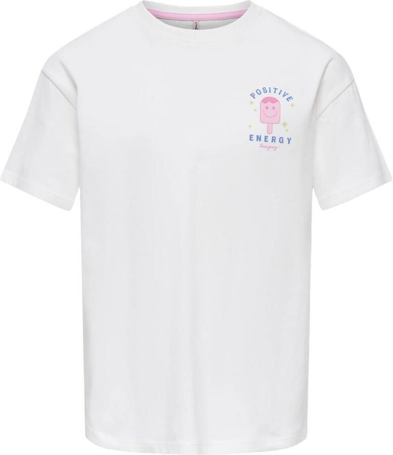 ONLY KIDS GIRL T-shirt met backprint wit