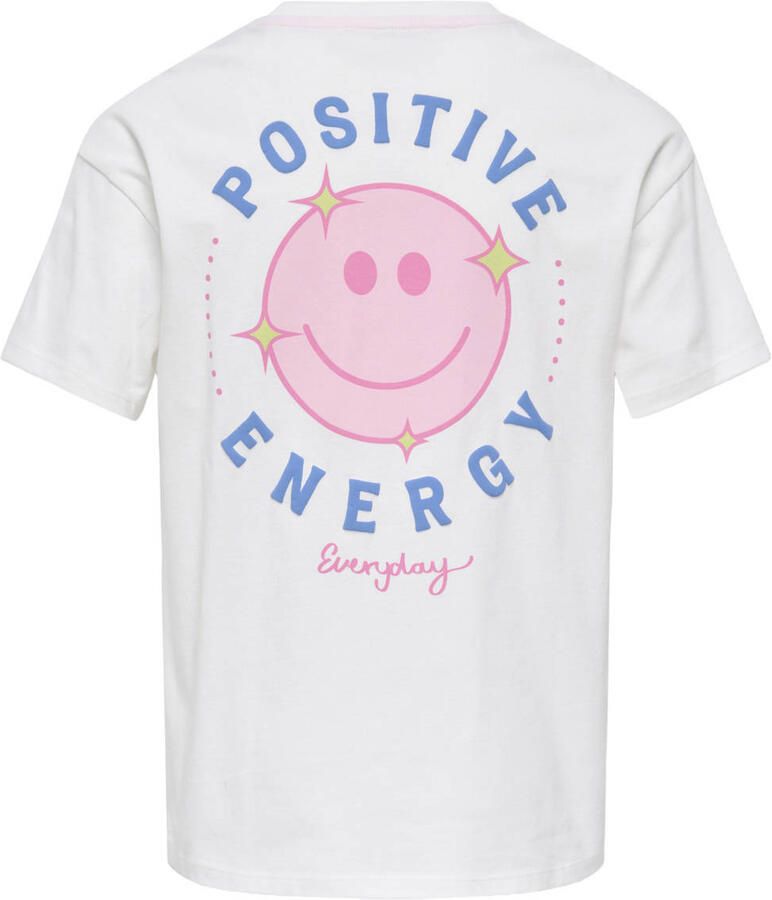 ONLY KIDS GIRL T-shirt met backprint wit - Foto 3