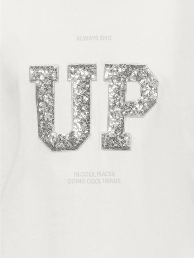 ONLY KIDS GIRL T-shirt met glitter wit - Foto 3