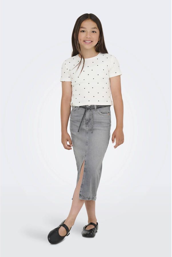 ONLY KIDS GIRL T-shirt met hartjes wit - Foto 2