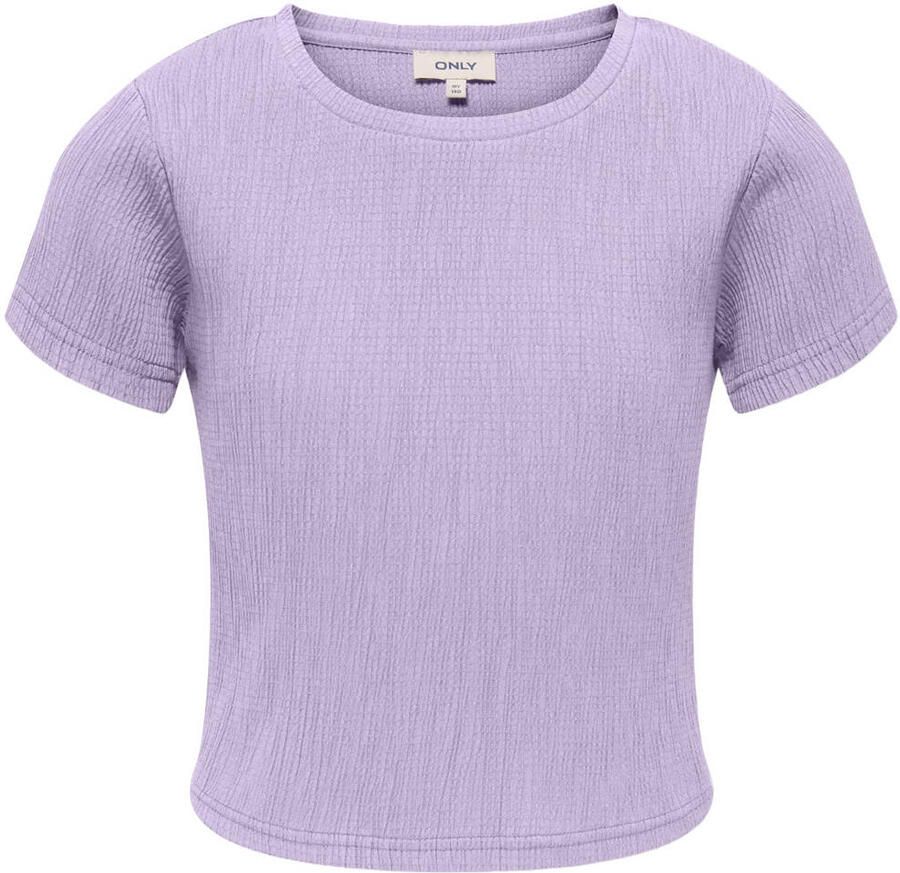 ONLY KIDS GIRL T-shirt met textuur lila