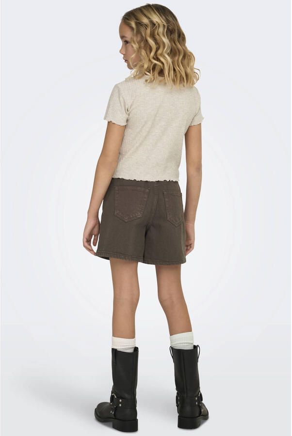 ONLY KIDS GIRL T-shirt rib gebreid beige - Foto 3